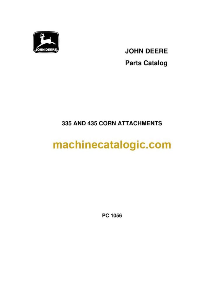 John Deere 335, 435 Corn Attachments Parts Catalog (PC 1056)