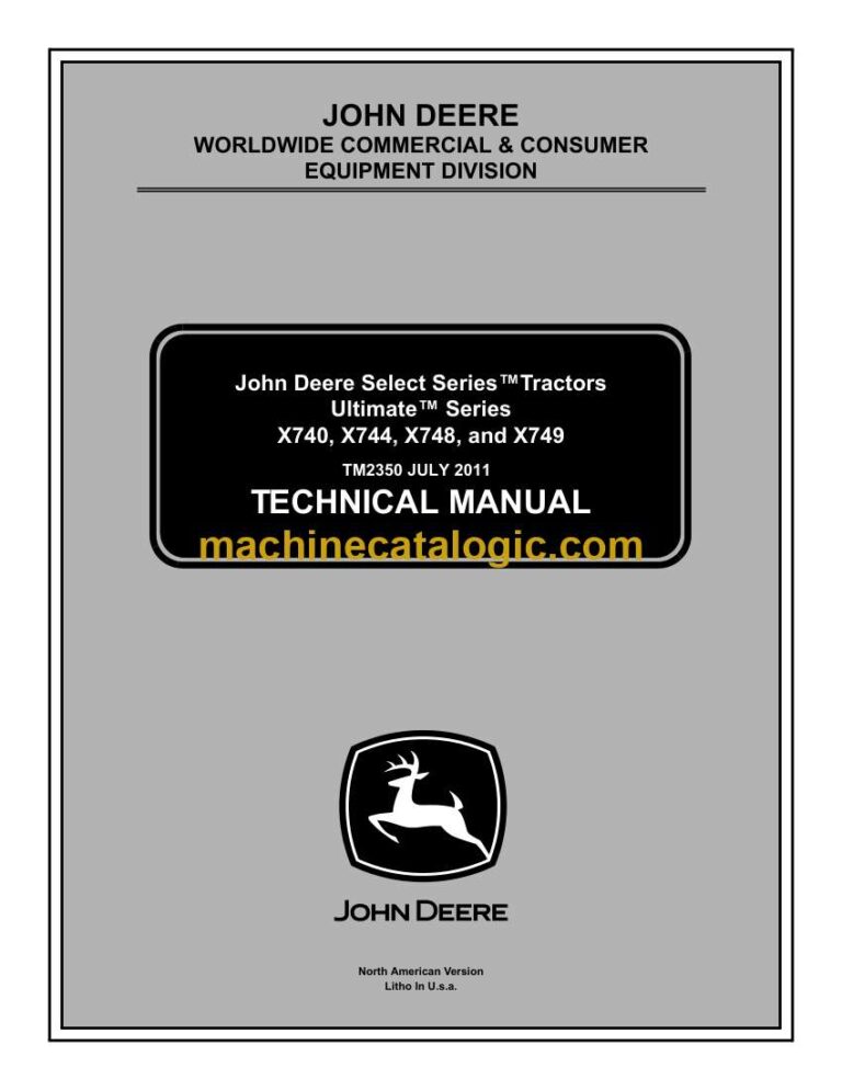 John Deere X740, X744, X748, X749 Select Series Tractors, Ultimate Series Technical Manual (TM2350)