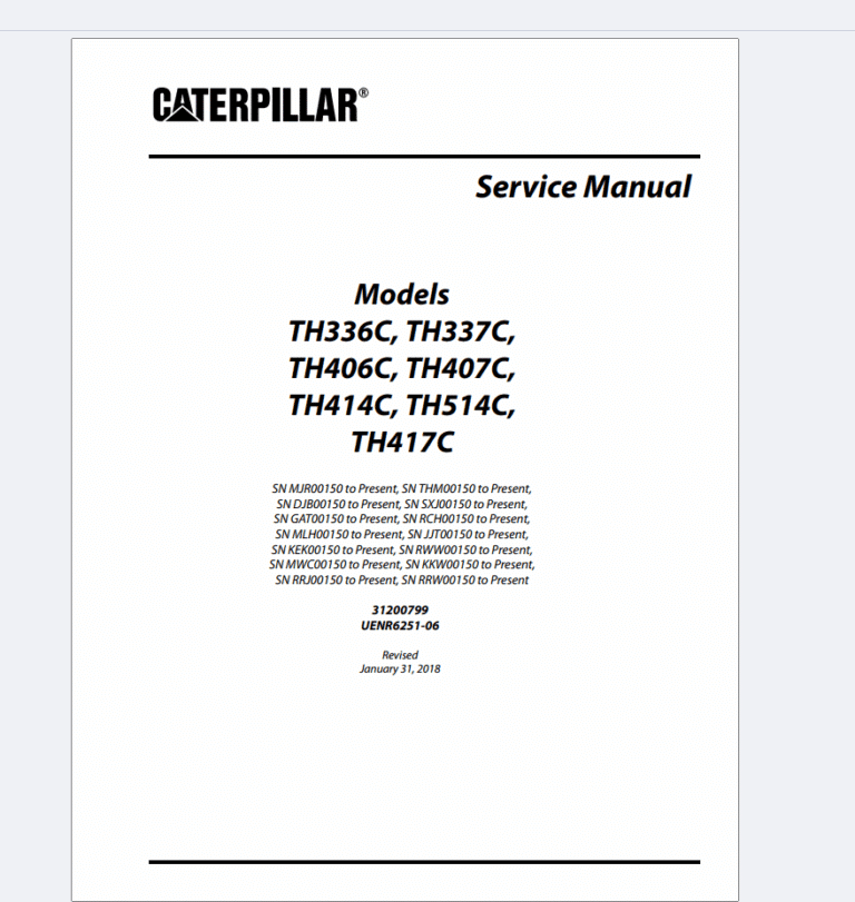Caterpillar & Neuson Telehandler Service manual