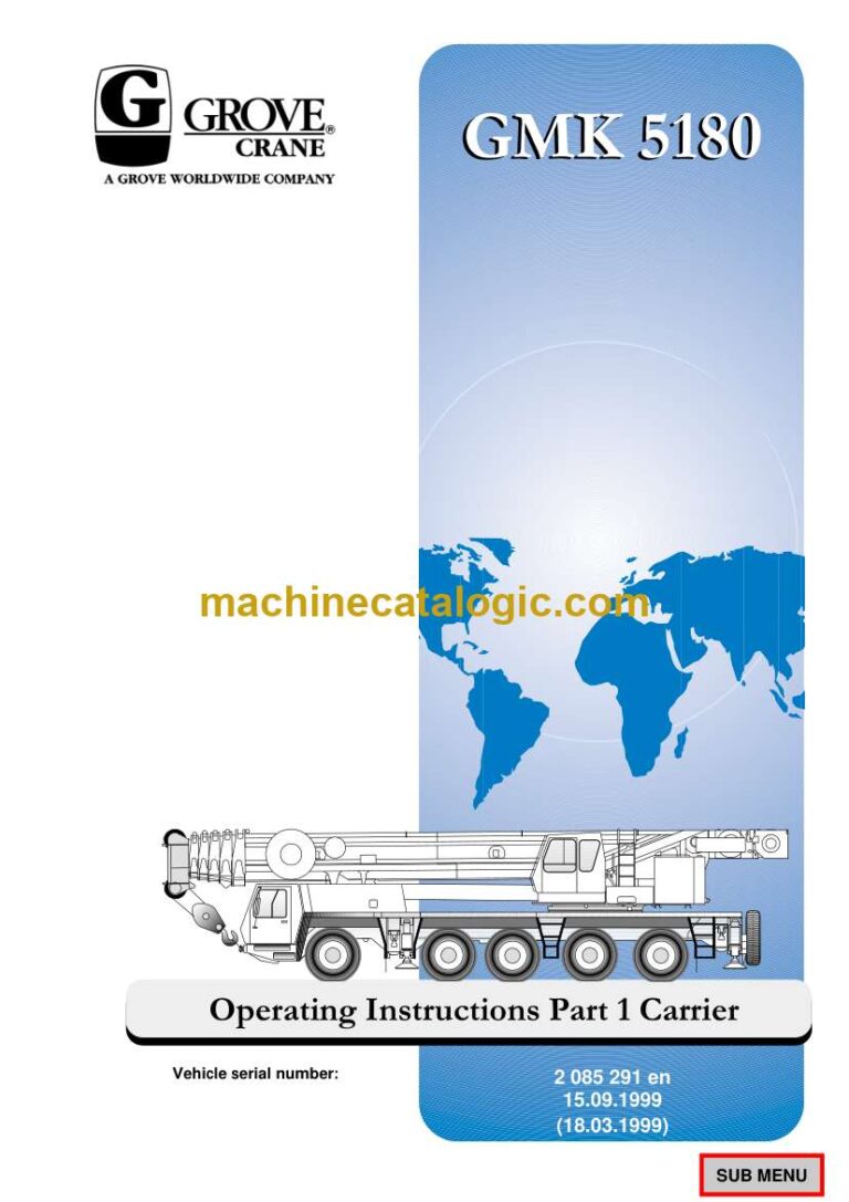 Grove GMK5180 Crane Operating Instructions