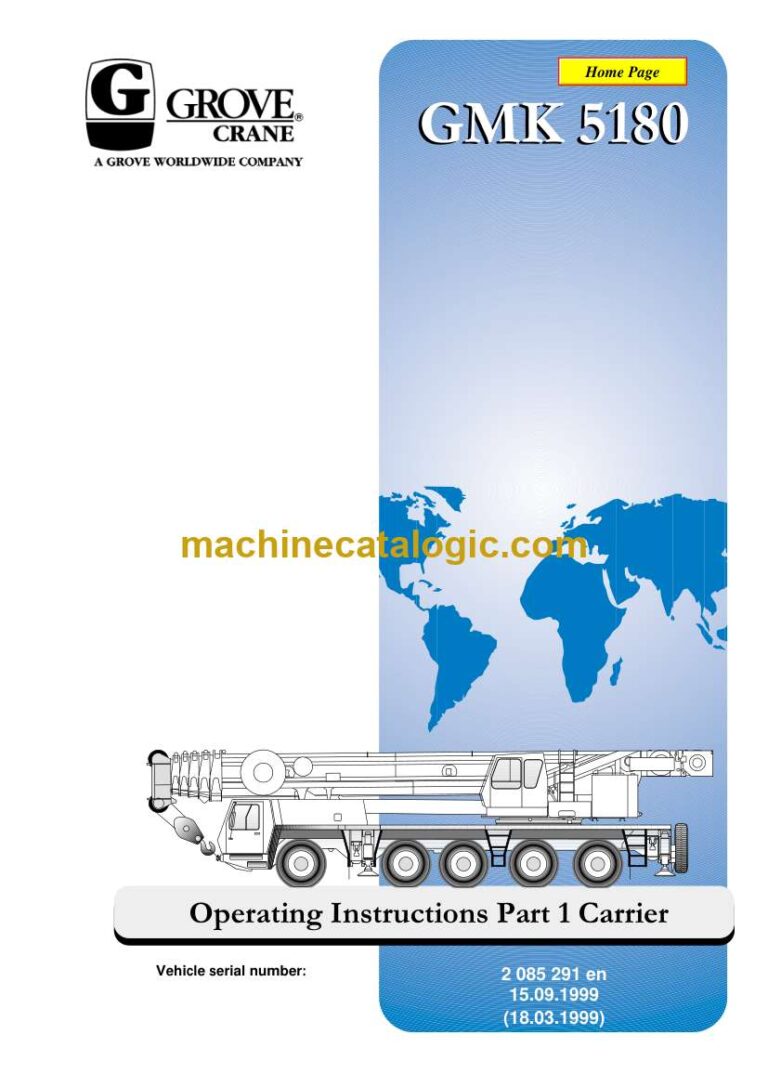 Grove GMK5180 Crane Operating Instructions (2085291)