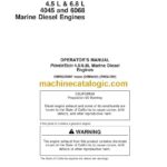 John Deere Powertech 4.5L & 6.8L 4045, 6068 Marine Diesel Engines Operators Manual (OMRG28997)
