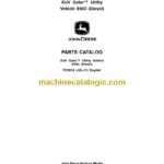 John Deere 850D Diesel XUV Gator Utility Vehicle Parts Catalog (PC9619)