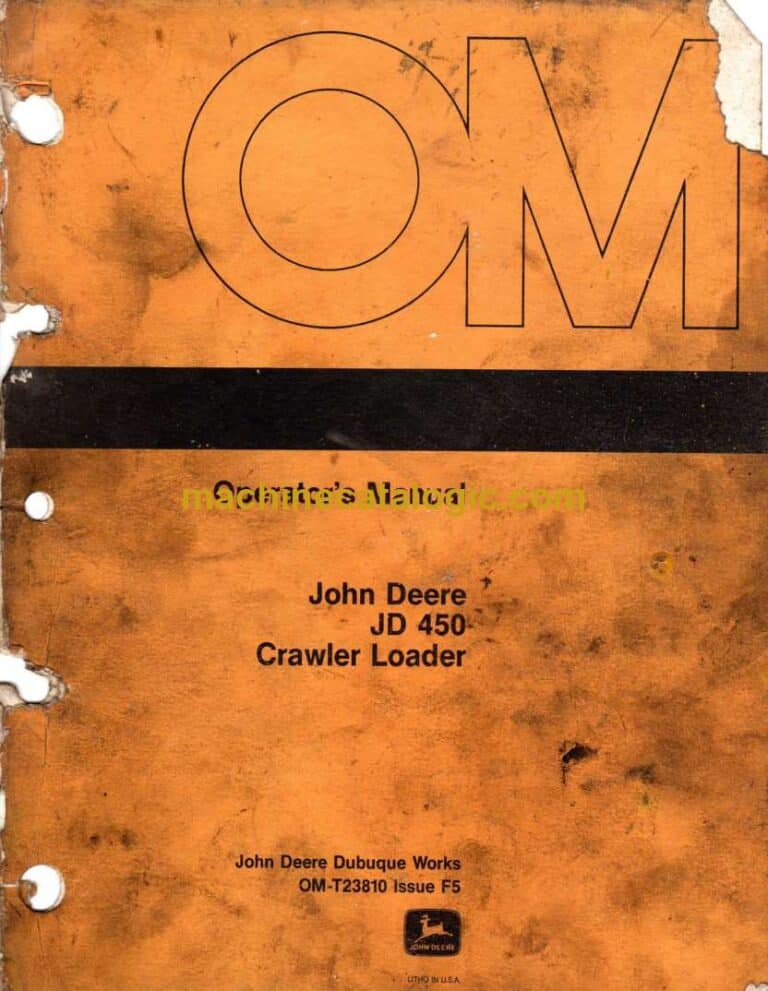 John Deere JD450 Crawler Loader Operators Manual (OM-T23810)