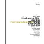 John Deere Engine 4024TF281, 4024HF285, 4045HF275285, 4045TF270280, 5030HF285 Service Parts Manual (TP-6290)