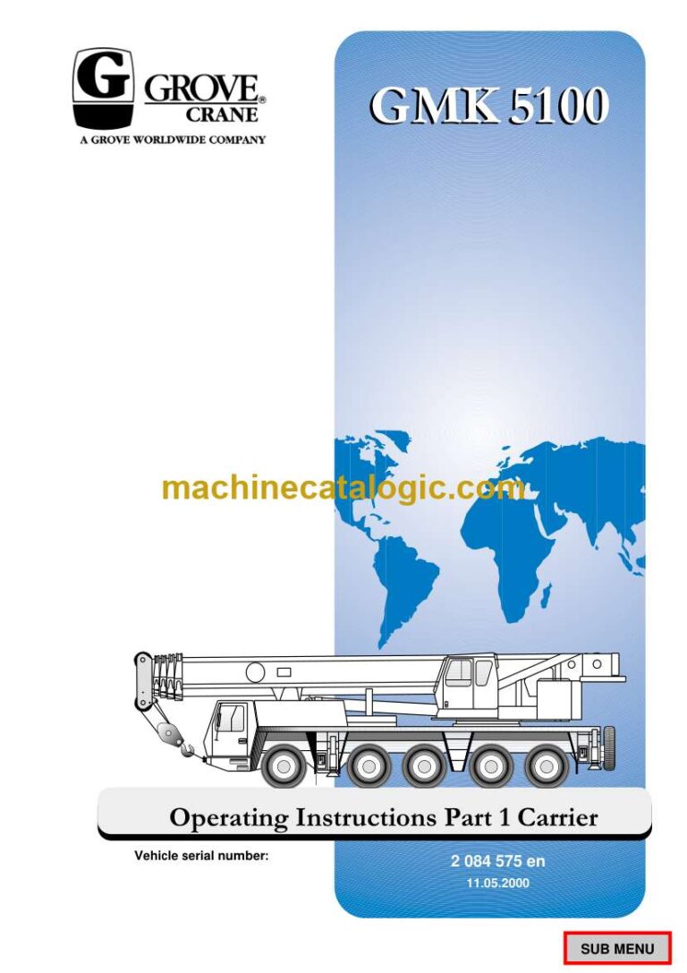 Grove GMK5100 Crane Operating Instructions