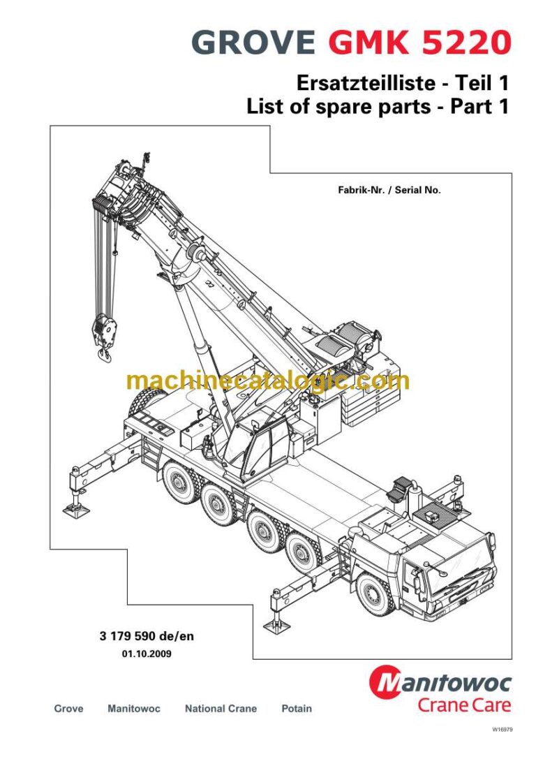 Grove GMK5220 Crane Parts Catalog (3 179 590)