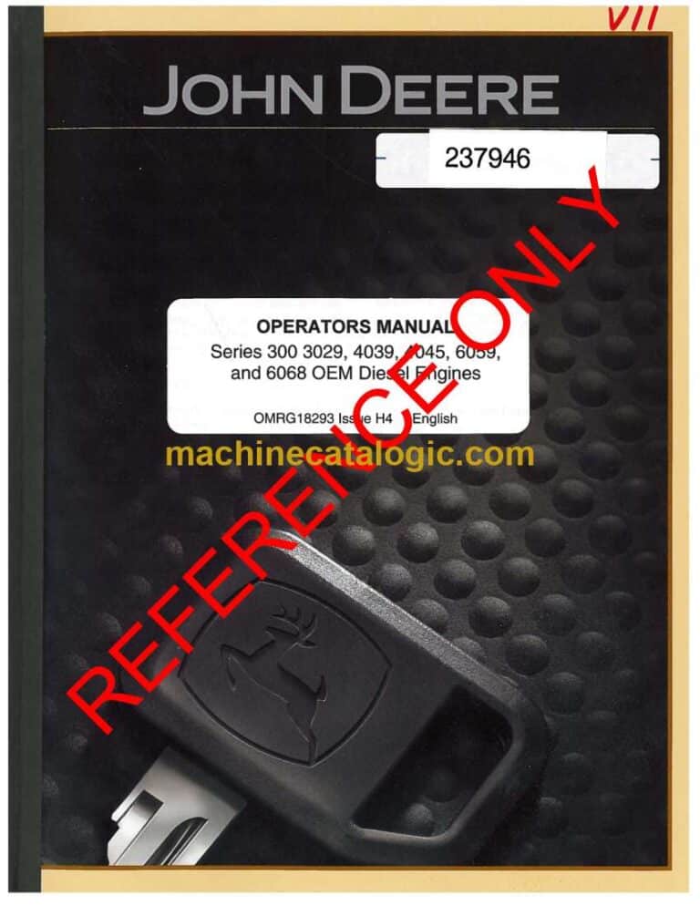 John Deere Series 300 3029, 4039, 4045, 6059, 6068 OEM Diesel Engine Operators Manual