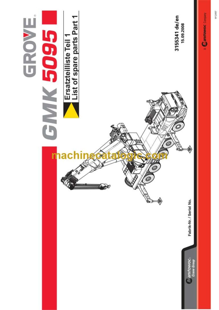 Grove GMK5095 Crane Parts Catalog