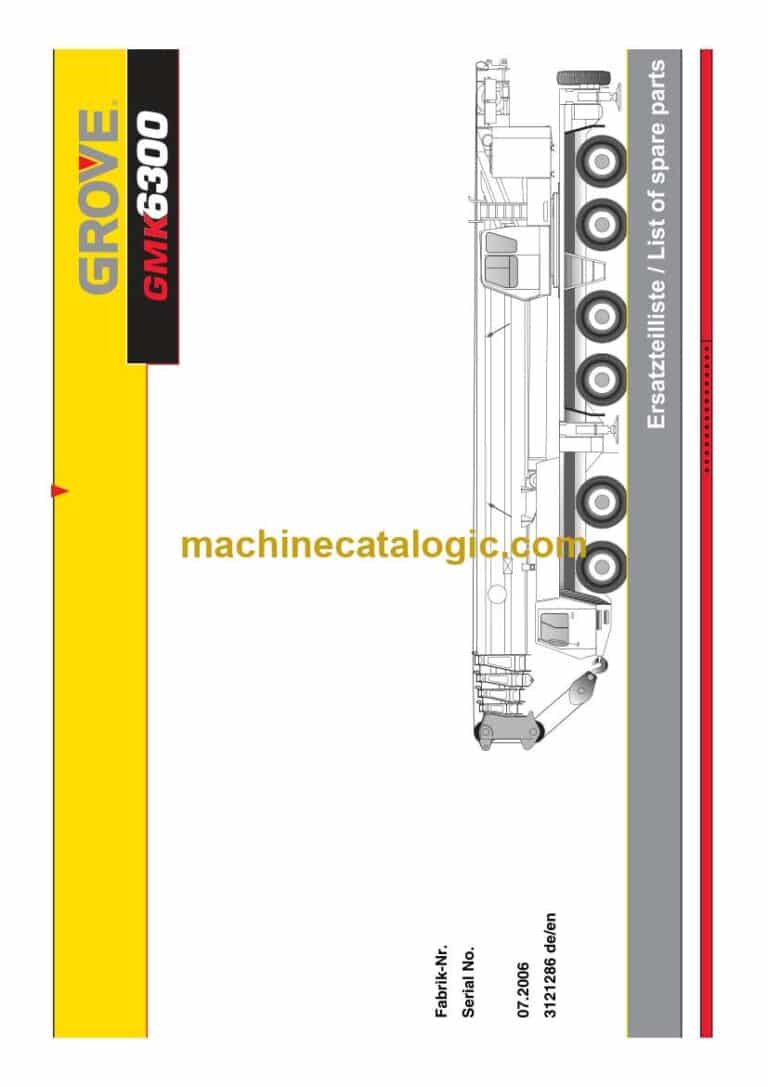 Grove GMK6300 Crane Parts Catalog