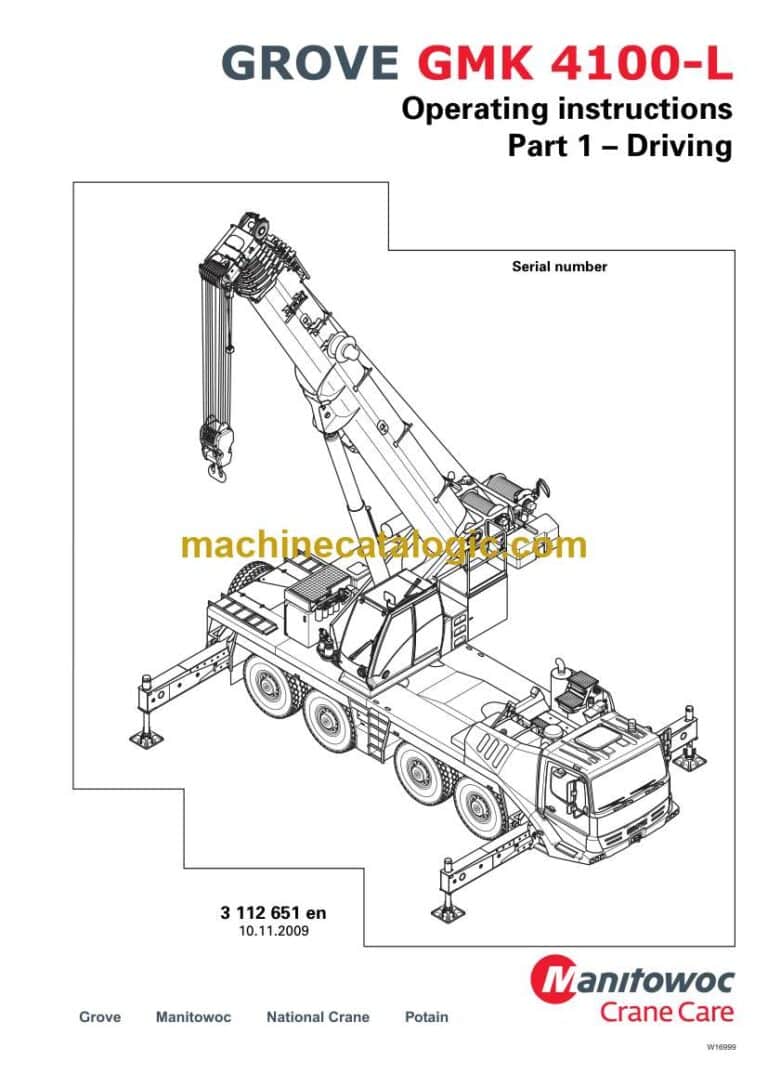 Grove GMK4100-L Crane Operating Instructions