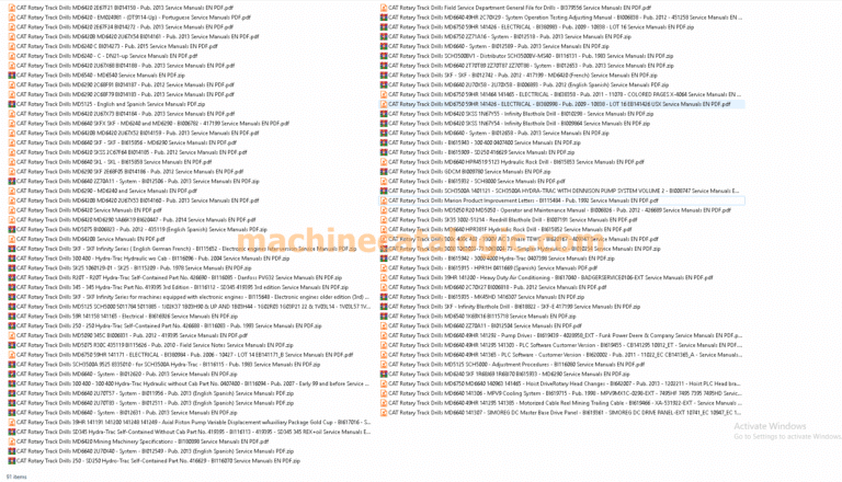 Caterpillar (Bucyrus) Rotary Track Drills Service Manuals PDF Collection (5.47 GB)