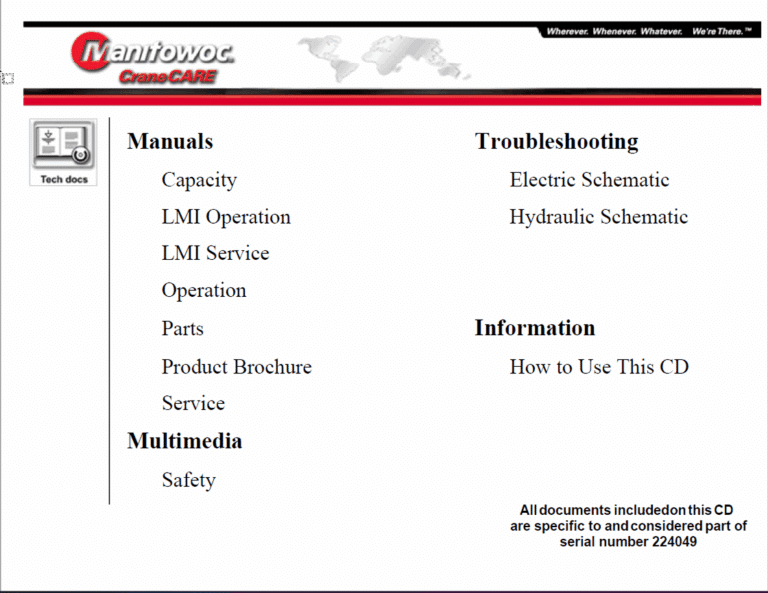 Grove RT600E Crane Full Manual (Service, Parts, Operator Manual)