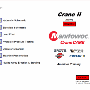 Grove RT800E Crane Service Manual (RU) Operators Manual, Load Chart, Schematics, Technical Training