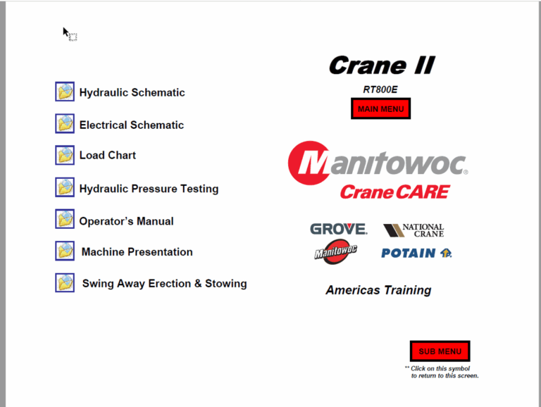 Grove RT800E Crane Service Manual (RU) Operators Manual, Load Chart, Schematics, Technical Training