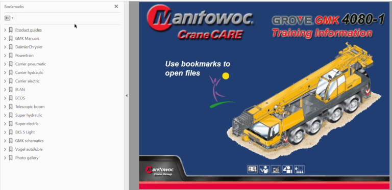 Grove GMK4080-1 Crane Parts, Operator Manual, Technical Training