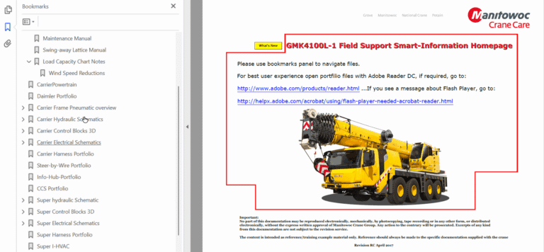 Grove GMK4100L-1 Crane Maintenance, Operator Manual, Technical Training