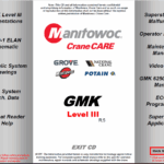 Grove GMK5100, GMK5180, GMK6200-1 Crane Maintenance, Operator, Schematic Manual, Technical Training