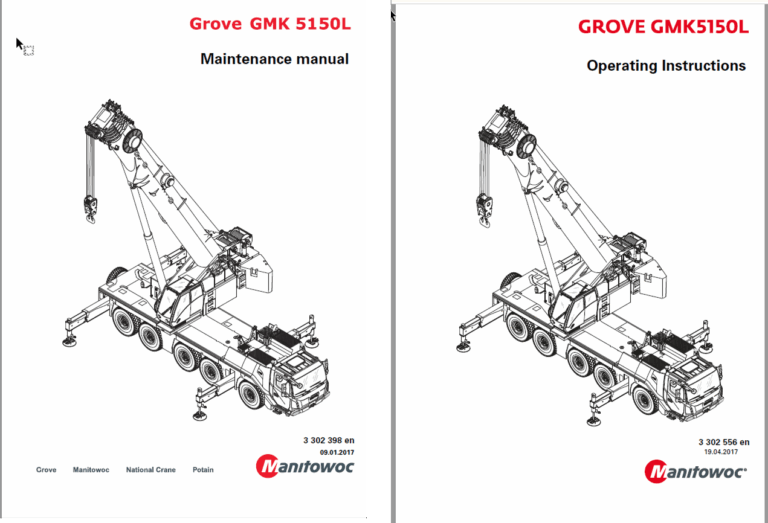 Grove GMK5150L Crane Maintenance Manual, Operating Instructions, Technical Training