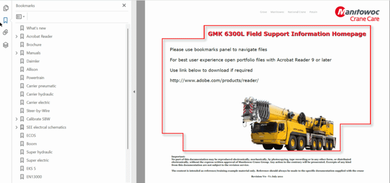 Grove GMK6300L Crane Parts, Operator Manual, Technical Training
