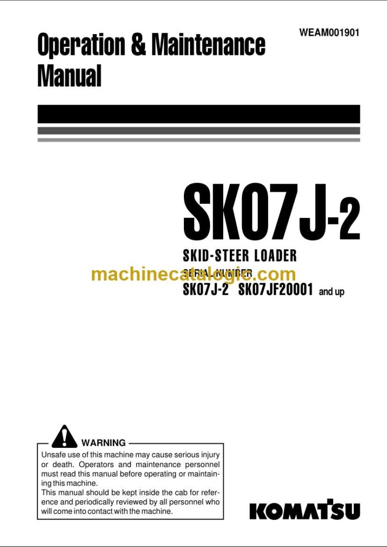 Komatsu SK07J-2 Skid Steer Loader Operation and Maintenance Manual (WEAM001901)