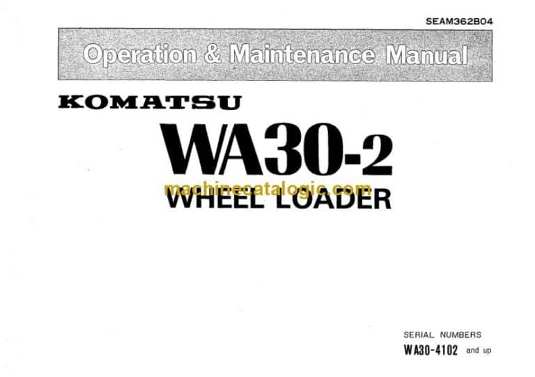 Komatsu WA30-2 Wheel Loader Operation and Maintenance Manual (SEAM362B04)