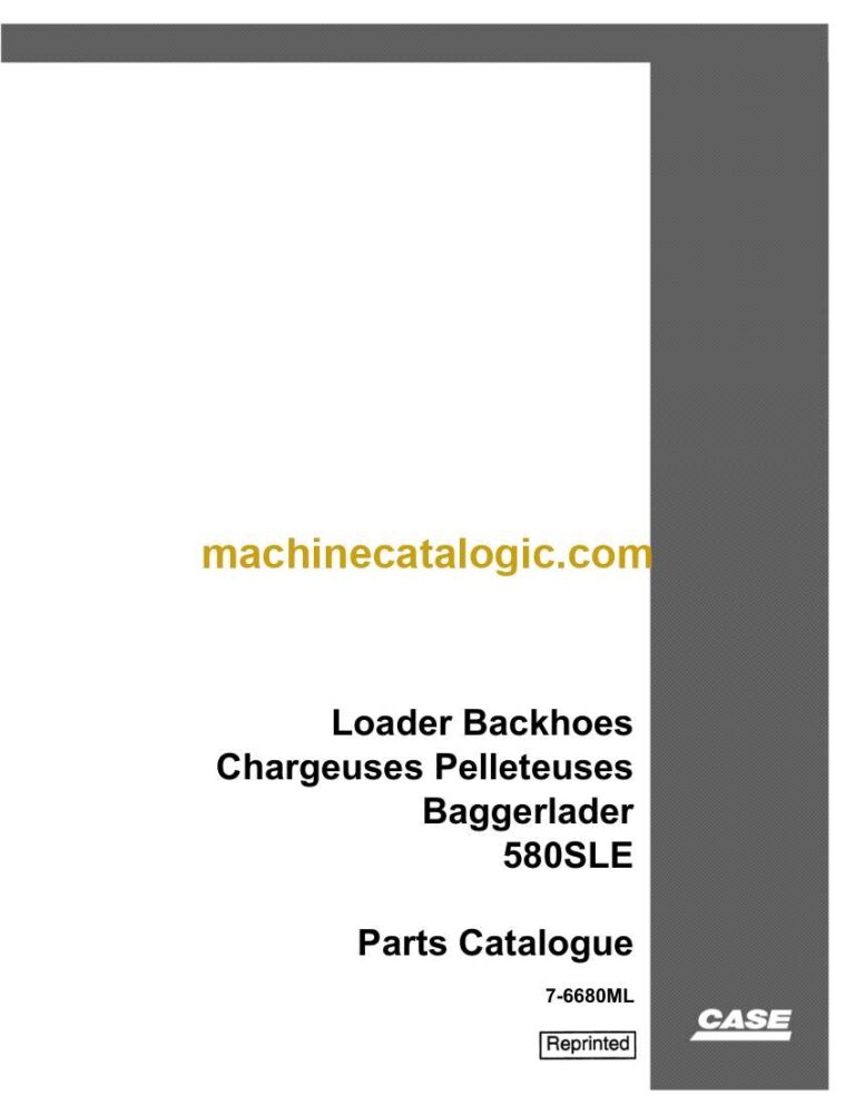Case 580SLE Backhoe Loader Parts Catalog (7-6680ML)