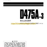 Komatsu D475A-3 Bulldozer Operation and Maintenance Manual (SEAM025103T)