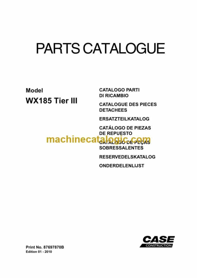 Case WX185 Tier 3 Wheeled Excavator Parts Catalog (87697870B_A4)