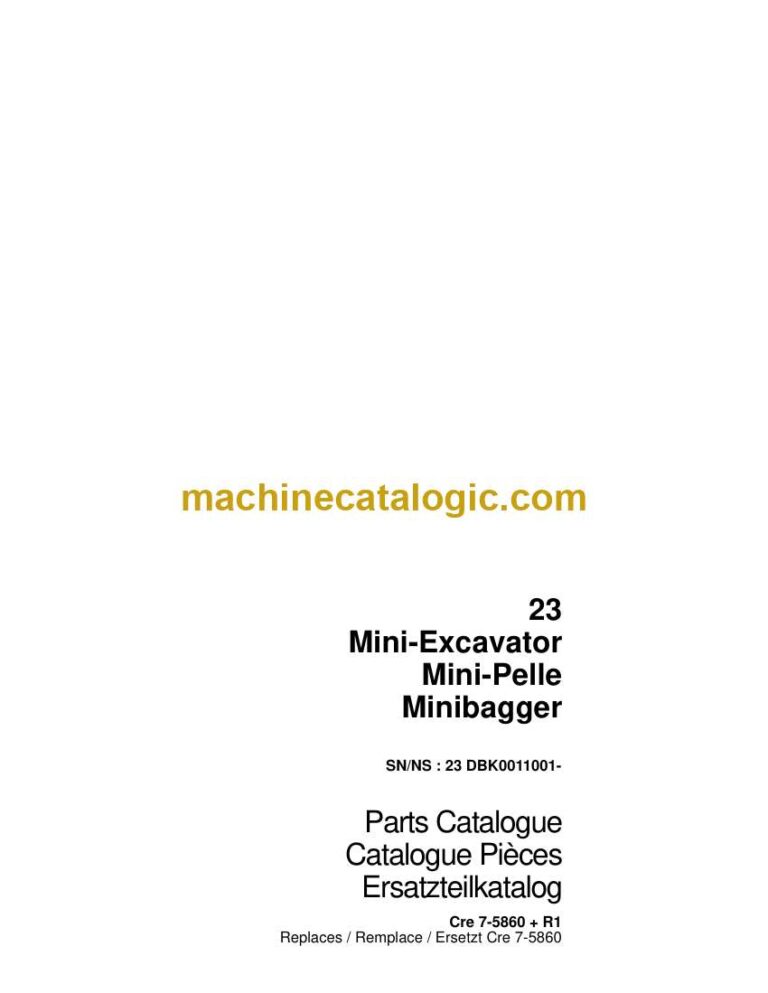 Case 23 Mini Excavator Parts Catalog (7-5860+R1)