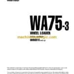 Komatsu WA75-3 Wheel Loader Operation and Maintenance Manual (VEAD950400)