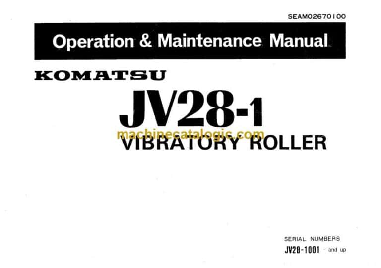 Komatsu JV28-1 Vibratory Roller Operation and Maintenance Manual (SEAM02670100)