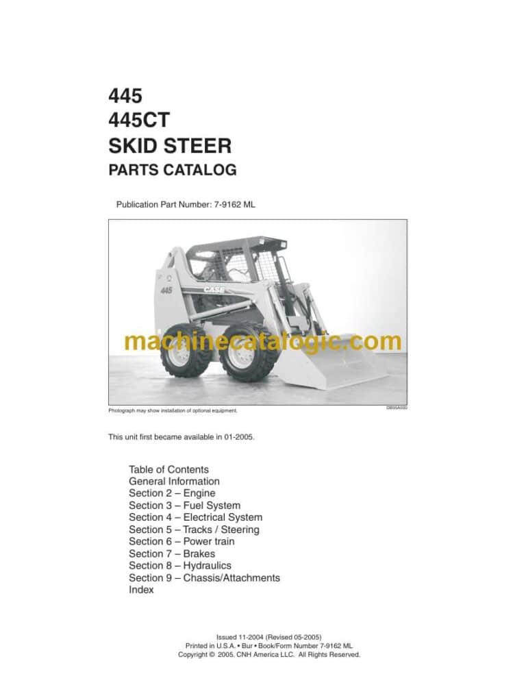 Case 445, 445CT Skid Steer Parts Catalog (7-9162ML)