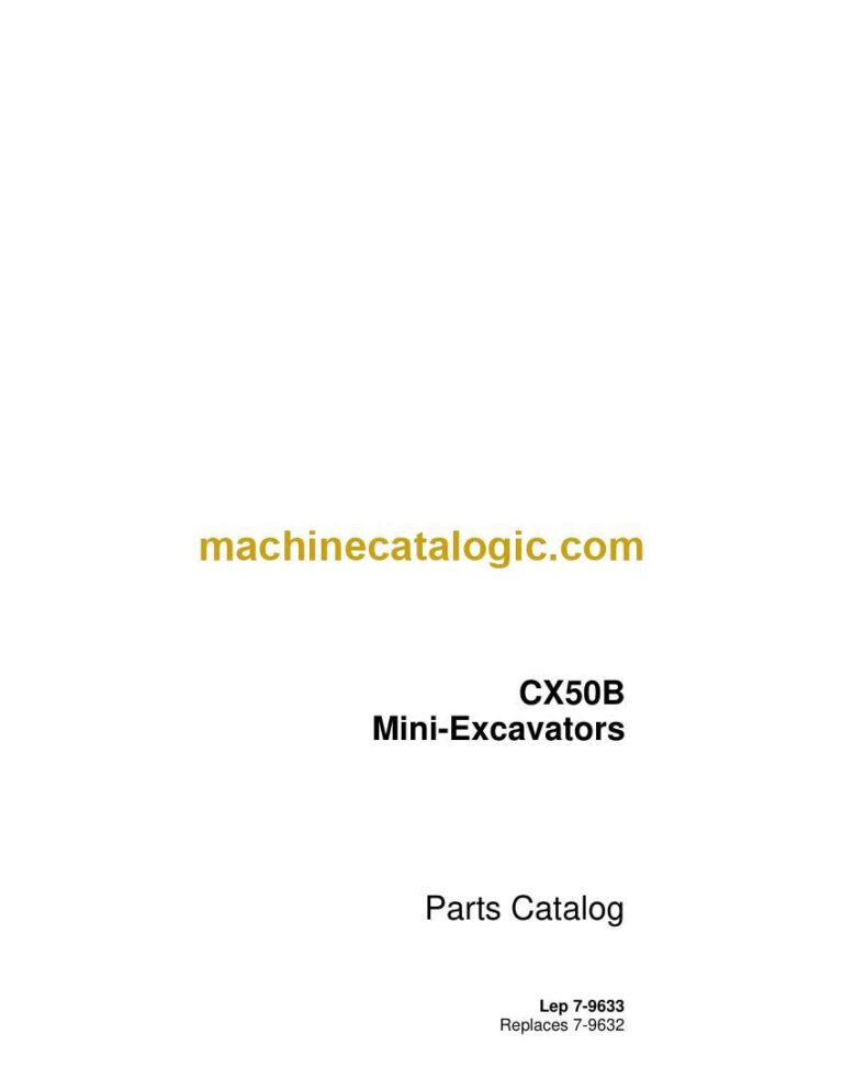 Case CX50B Mini Excavators Parts Catalog (7-9633)