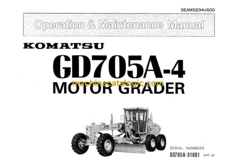 Komatsu GD705A-4 Motor Grader Operation and Maintenance Manual (SEAM0234US00)
