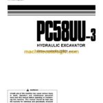 Komatsu PC58UU-3 Hydraulic Excavator Operation and Maintenance Manual (SEAM040504T)