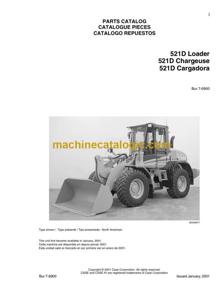 Case 521D Loader Parts Catalog (7-6900)