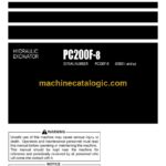 Komatsu PC200F-8 Hydraulic Excavator Operation and Maintenance Manual (LEAMP208F0)