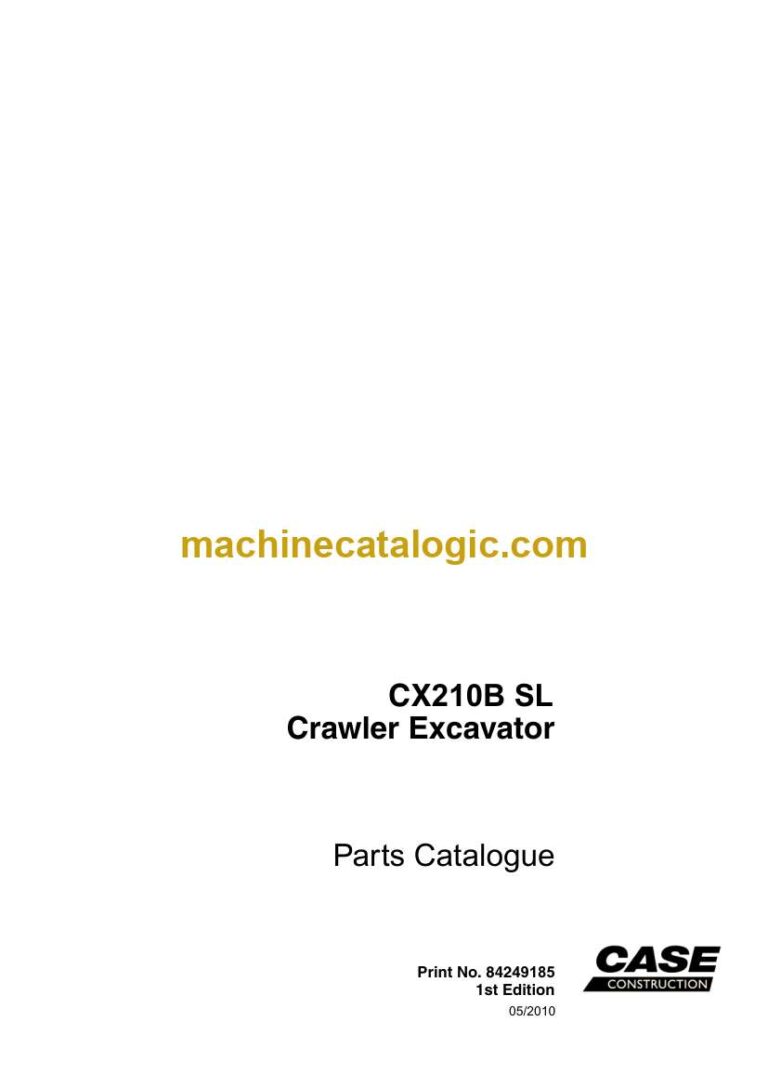 Case CX210B SL Crawler Excavators Parts Catalog (84249185)