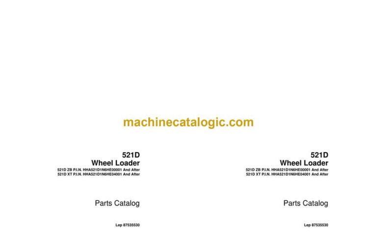 Case 521D Wheel Loader Parts Catalog (87535530_int_USN)