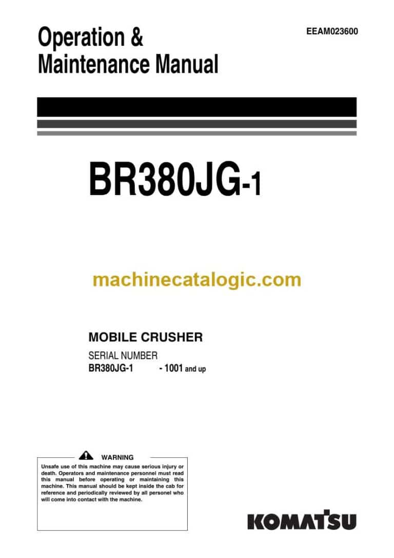 Komatsu BR380JG-1 Crusher Operation and Maintenance Manual (EEAM023600)