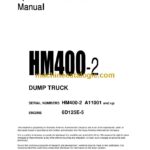 Komatsu HM400-2 Dump Truck Operation and Maintenance Manual (CEAM017604)