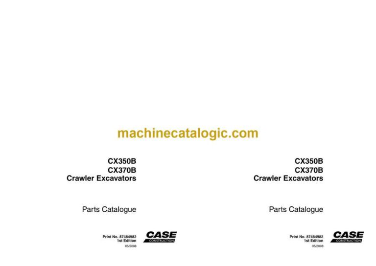 Case CX350B, CX370B Crawler Excavators Parts Catalog (87484982_int_A4N)