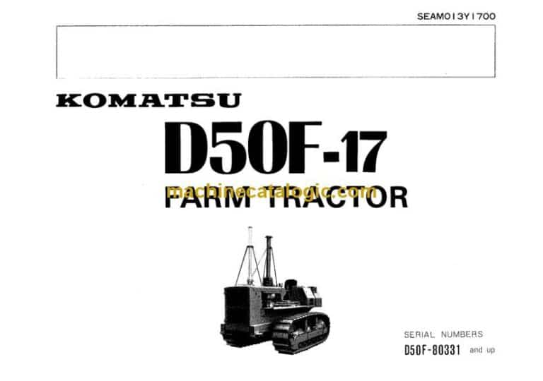 Komatsu D50F-17 Farm Tractor Operation and Maintenance Manual (SEAM013Y1700)