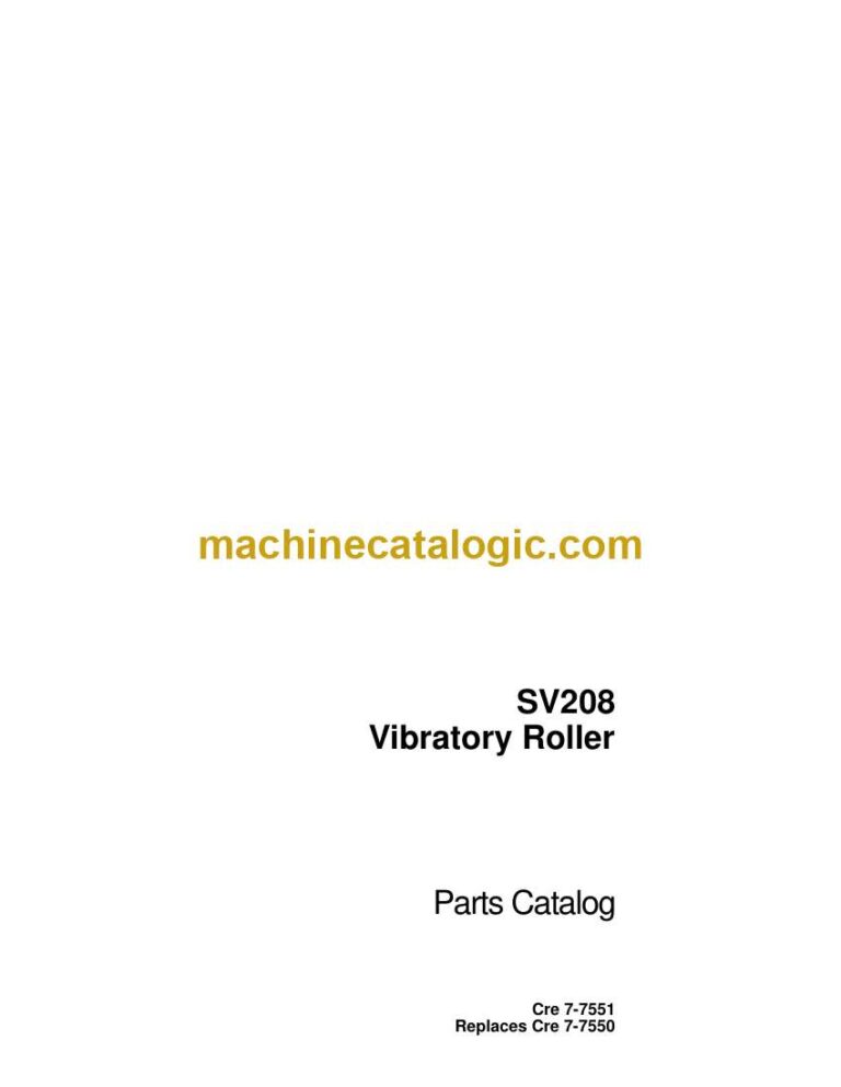 Case SV208 Vibratory Roller Parts Catalog (7-7551)