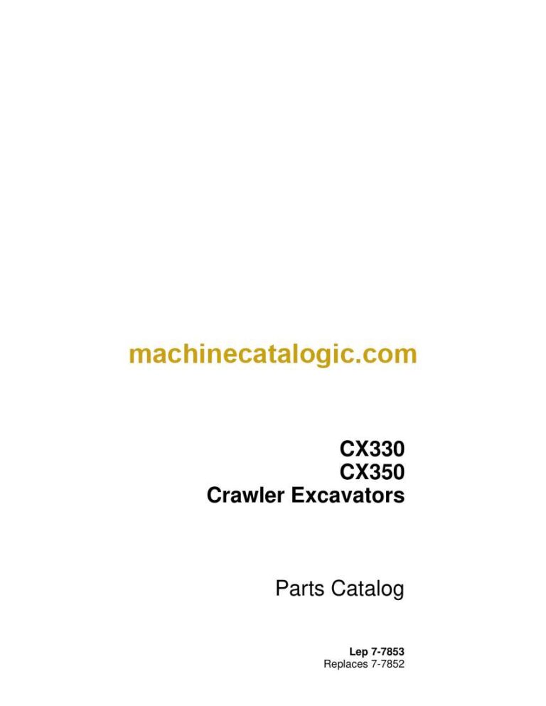 Case CX330, CX350 Crawler Excavators Parts Catalog (7-7853)