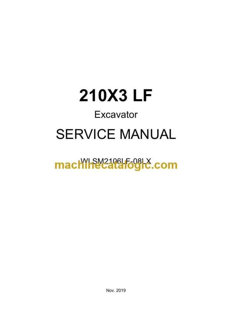 Link Belt 210X3 LF Excavator Service Manual