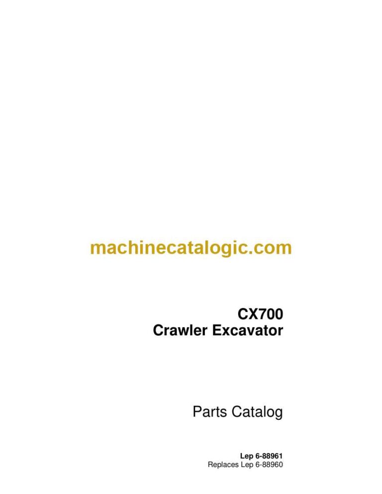 Case CX700 Crawler Excavator Parts Catalog (6-88961_int_USN)