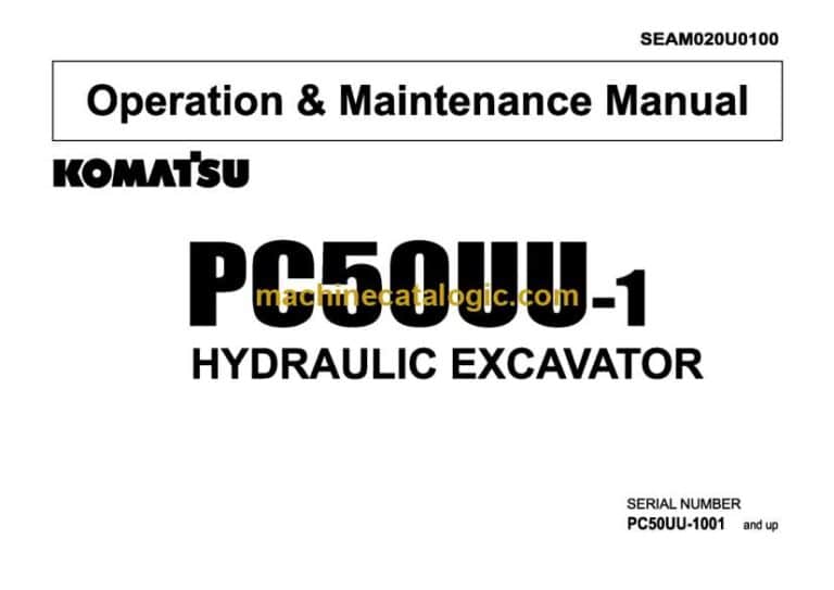 Komatsu PC50UU-1 Hydraulic Excavator Operation and Maintenance Manual (SEAM020U0100)