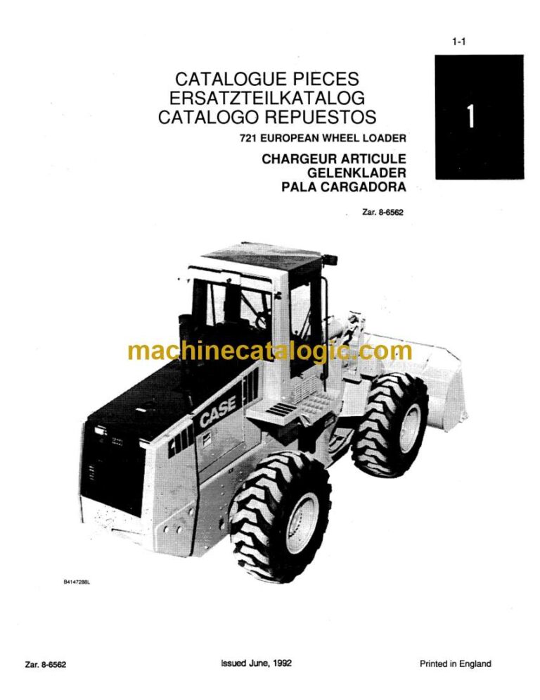 Case 721 European Wheel Loader Parts Catalog (8-6562)